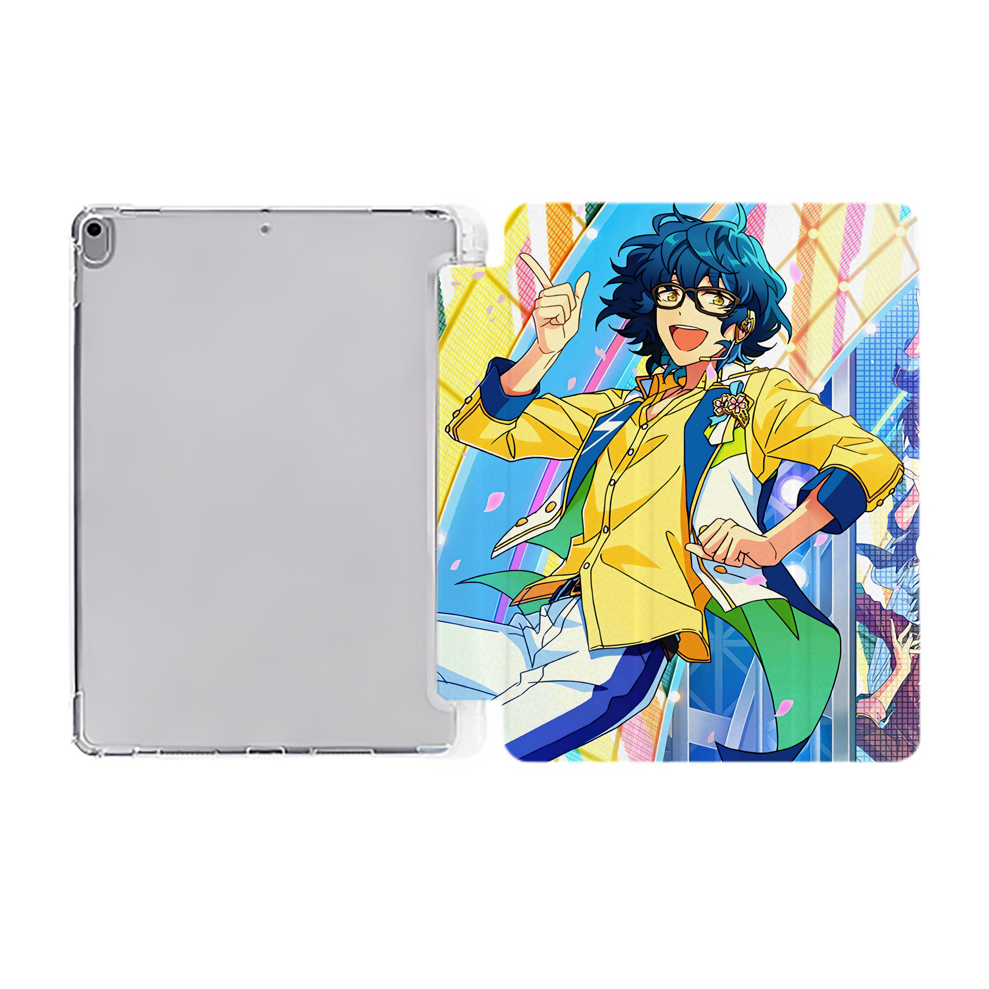 （画像用） あんさんぶるスターズ! Ensemble Stars IPad ケース ペン収納付き 三つ折りスタンド PUレザー×シリコン 対応機種9.5/10.5/10.9インチ